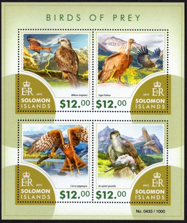 SOLOMON ISLANDS - 2015 'BIRDS OF PREY' Miniature Sheet MNH [D7404]