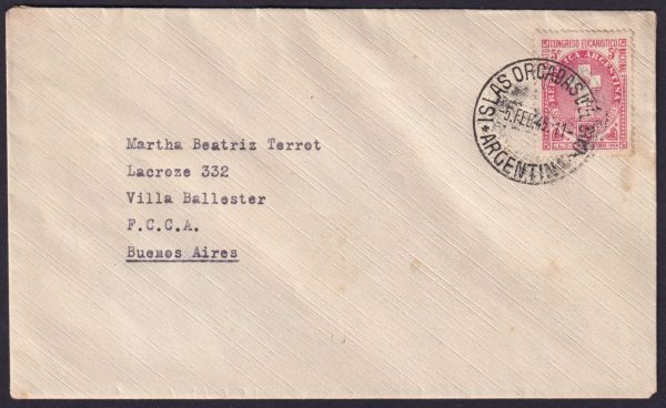 ARGENTINIA ANTARCTIC  - 1945 ORKNEY ISLANDS ANTARTICA Cover FU  [D7481]