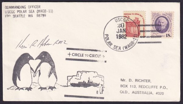 USA ANTARCTIC - 1980 Signed ANTARCTIC Cover Pole to Pole Voyage FU  [D7568]