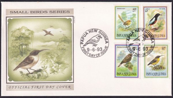 PAPUA NEW GUINEA - 1993 Small Birds First Day Cover SG 687/90 FU Cv $10+ [D7589]