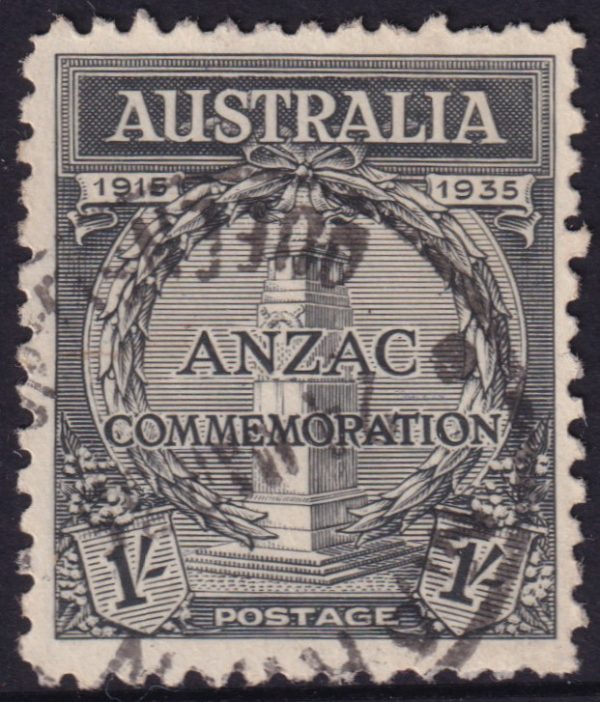 AUSTRALIA - 1935 1/- BLACK Anzac SG 155 VFU Cv £45 [D7715]