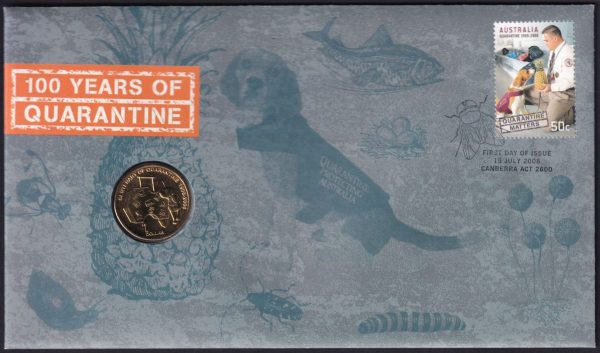 AUSTRALIA - 2008 '100 YEARS OF QUARANTINE' PNC RAM $1 Coin [E8505]