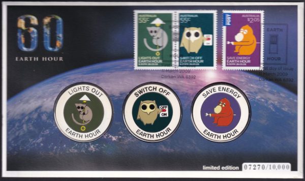 AUSTRALIA - 2009 'EARTH HOUR' Medallions Limited Issue No.7621 [E2309]