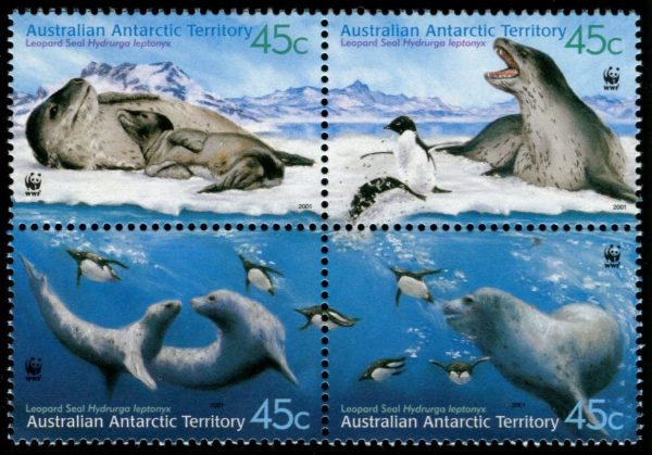 AAT - 2001 WWF 'LEOPARD SEAL' Block of 4 MNH [E7698]