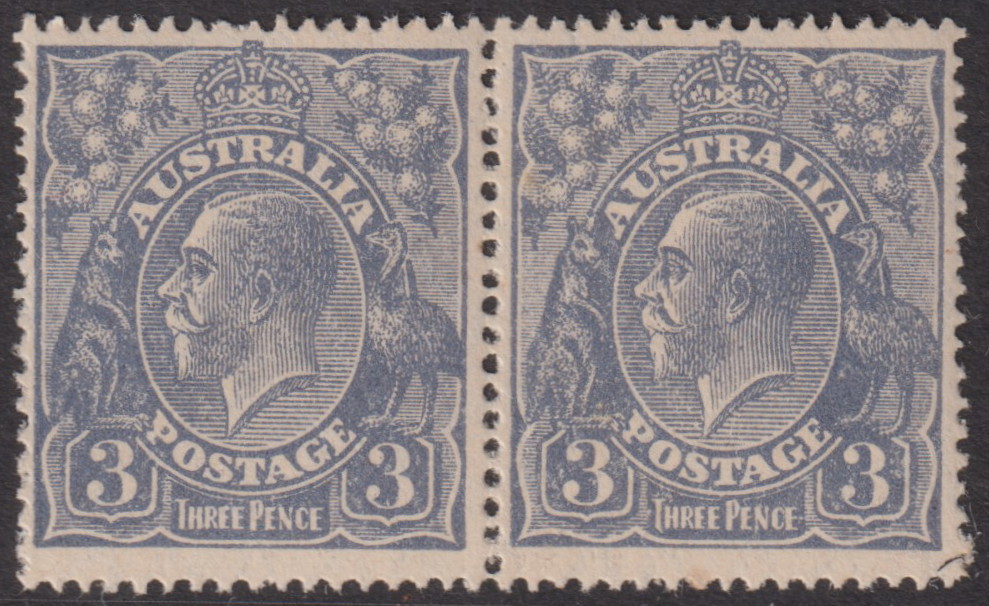 AUSTRALIA – 1926 KGV SM WMK 3d ‘BLUE’ Type A & B (P14) SG90 MNH Cv $300 ...