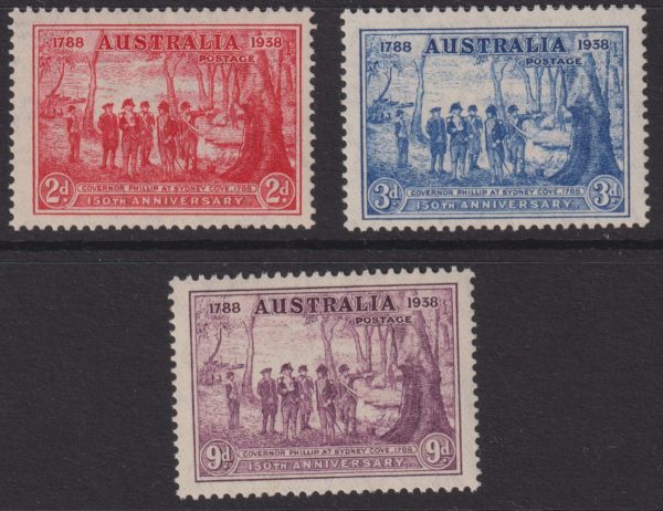 AUSTRALIA - 1937 NSW Sesqui Set to 9d PURPLE SG 193/195 MNH Cv £40 [D8231]