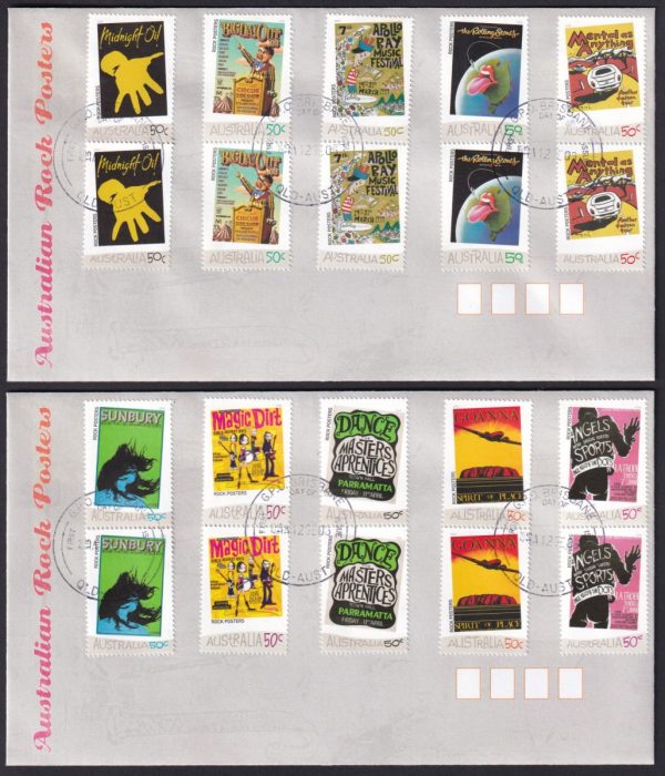 AUSTRALIA - 2006 'ROCK POSTERS' First Day Cover pair [D8493]