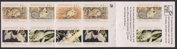 AUSTRALIA - 1992 45c Threatened Species Booklet SG SB 78 MNH Cv £10 [D8533]