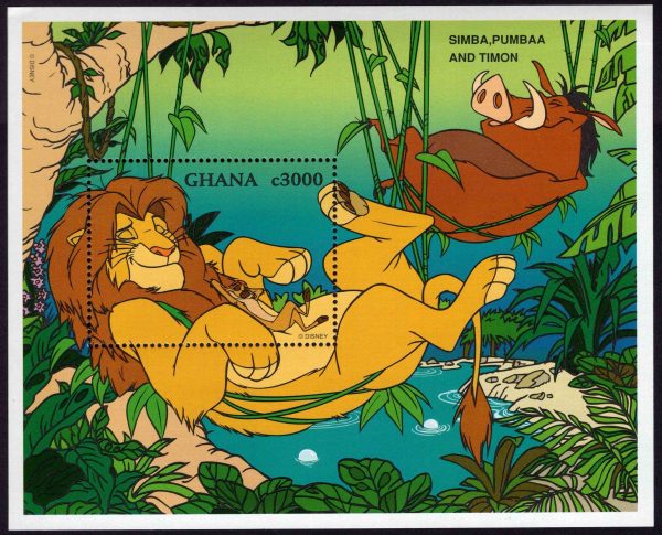 DISNEY - Ghana - 1996 'LION KING - Simba, Pumbaa & Timon' Miniature Sheet MNH [D8676]