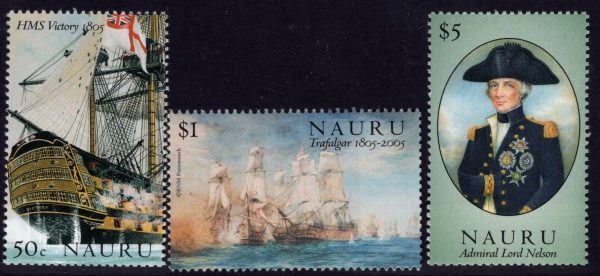 NAURU - 2005 'BICENTENARY OF THE BATTLE OF TRAFALGA' Set of 3 MNH [D9240]