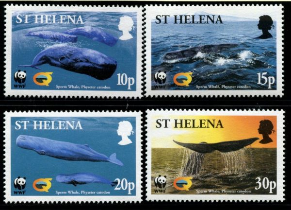 ST HELENA - 2002 WWF 'SPERM WHALE' Set of 4 MNH [C4651]