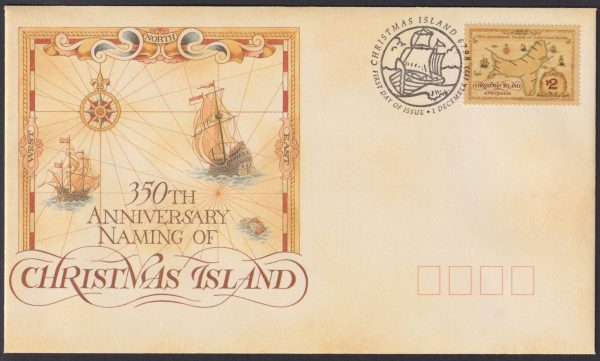 CHRISTMAS ISLAND - 1993 '350th ANNIVERSARY OF ISLAND NAMING' First Day Cover [D9901]