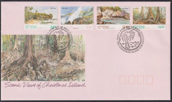 CHRISTMAS ISLAND - 1993 'SCENIC VIEWS' First Day Cover [D9899]