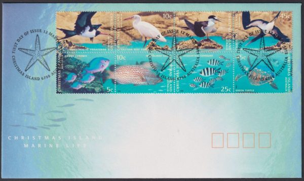 CHRISTMAS ISLAND - 1998 'MARINE LIFE' First Day Cover [D9924]
