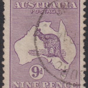 AUSTRALIA - 1913 ROO 1st Wmk 9d VIOLET  SG 10 GU Cv $40 [D9780]
