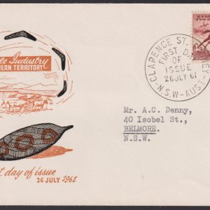 AUSTRALIA - 1961 5/- NT CATTLE Royal FDC SG 327 FU Cv $15 [D9864]