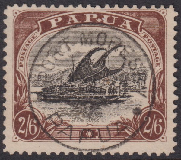 PAPUA 1909 2/6d BLACK & CHOC. Lge 'Papua' O/Print SG 48var VFU Cv £100 [E0405]