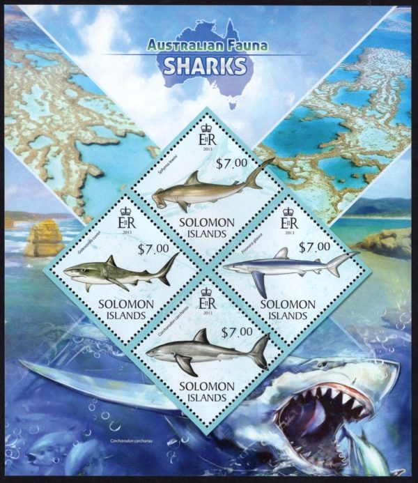 SOLOMON ISLANDS - 2013 'AUSTRALIAN FAUNA - SHARKS' Miniature Sheet MNH [E0766]