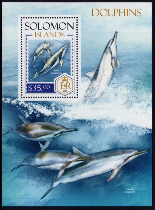 SOLOMON ISLANDS - 2013 'DOLPHINS' Miniature Sheet $35 MNH [E0966]