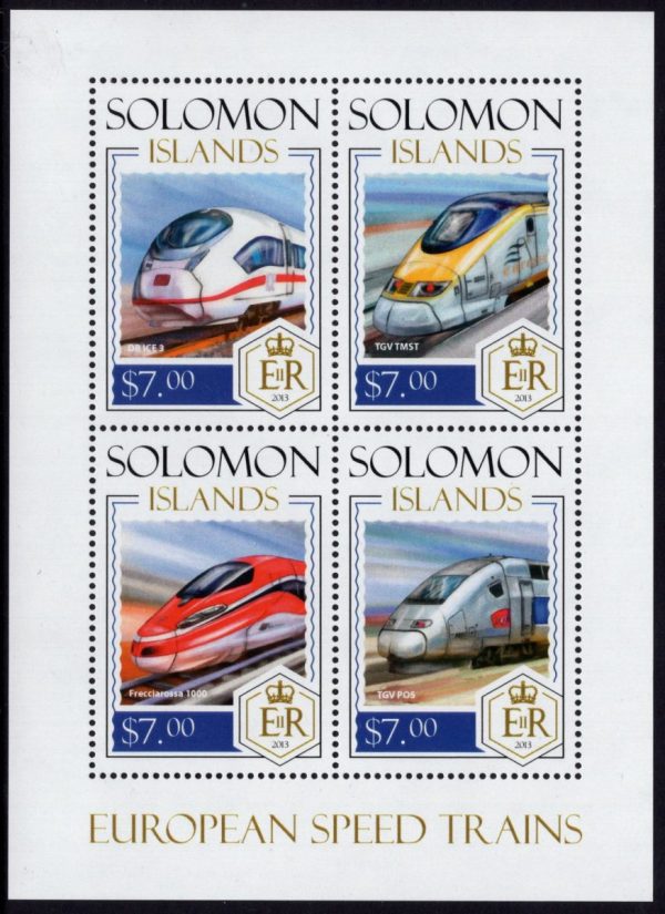 SOLOMON ISLANDS - 2013 'EUROPEAN SPEED TRAINS' Miniature Sheet MNH [E0968]