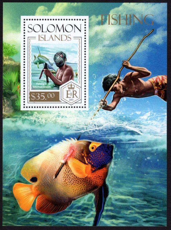 SOLOMON ISLANDS - 2013 'FISHING' Miniature Sheet $35 MNH [E0955]