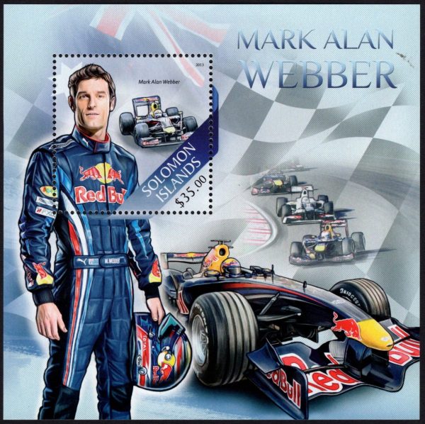 SOLOMON ISLANDS - 2013 'FORMULA 1 - MARK WEBBER' Miniature Sheet $35 MNH [E0954]