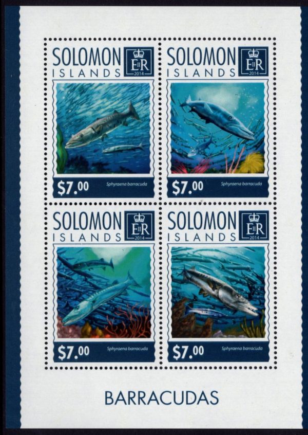 SOLOMON ISLANDS - 2014 'BARRACUDAS MARINE LIFE' Miniature Sheet MNH [E0840]