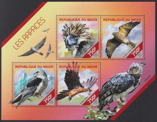 REPUBLIC of NIGER - 2014 'BIRDS OF PREY - Raptors' Miniature Sheet MNH [E1549]