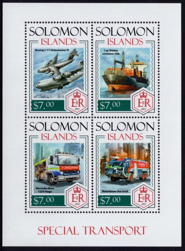 SOLOMON ISLANDS - 2013 'SPECIAL TRANSPORT' Miniature Sheet MNH [E1247]