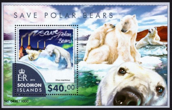 SOLOMON ISLANDS - 2015 'SAVE POLAR BEARS' Miniature Sheet $40 MNH [E1404]