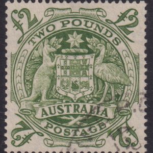 AUSTRALIA - 1950 £2 ARMS Roller Flaw  SG 224a/d FU Cv $325 [E1693]