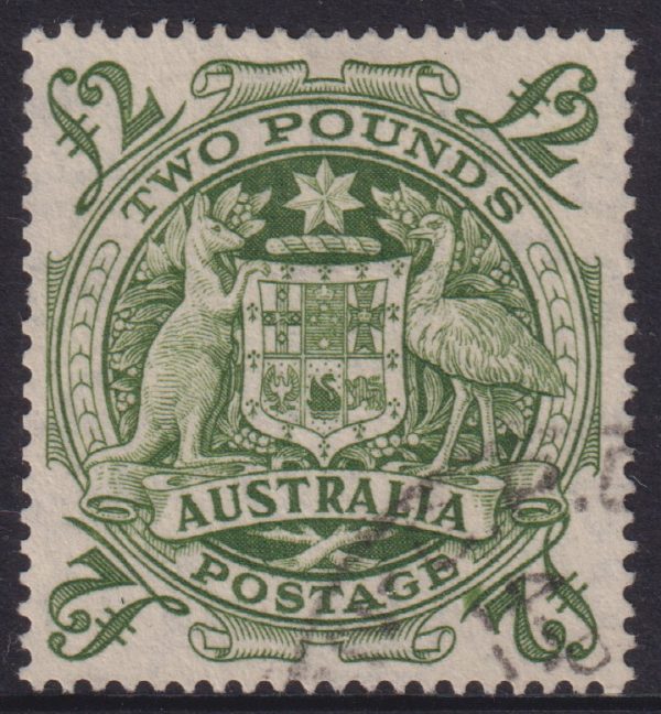 AUSTRALIA - 1950 £2 ARMS Roller Flaw  SG 224a/d FU Cv $325 [E1693]