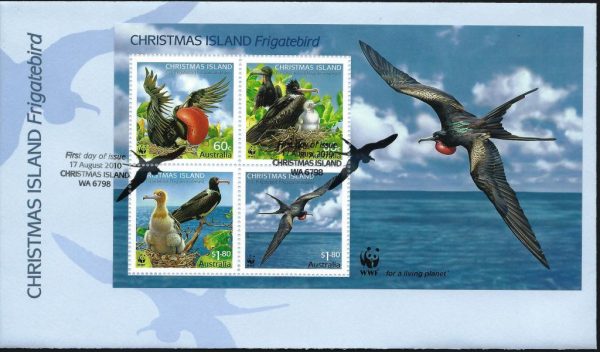 CHRISTMAS ISLAND - 2010 WWW 'FRIGATEBIRD' Miniature Sheet First Day Cover [E2227]