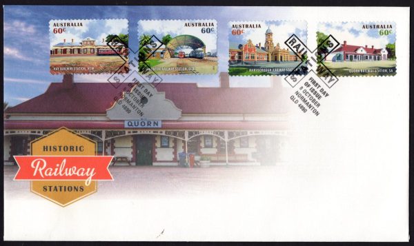 AUSTRALIA - 2013 'HISTORIC RAILWAY STATIONS' First Day Cover Self Adhesive [E2069]