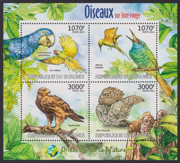 BURUNDI - 2012 'BIRDS ON THE RED LIST' Miniature Sheet MNH [E7894]