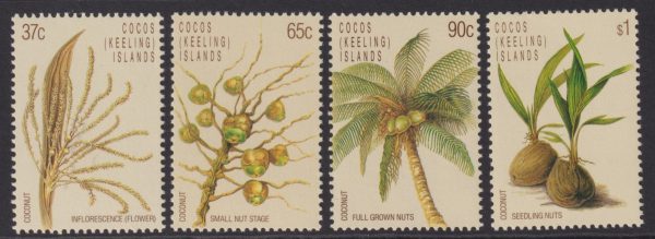 COCOS (KEELING) ISLANDS - 1988 'LIFE CYCLE OF THE COCONUT' Set of 4 MNH [E2151]