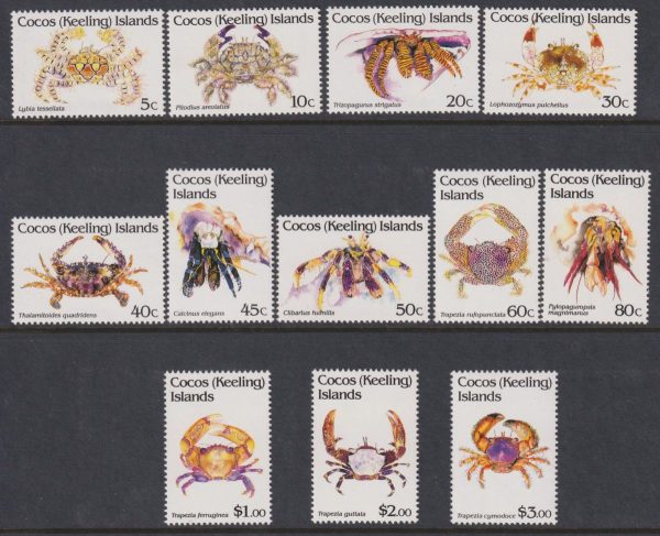 COCOS (KEELING) ISLANDS - 1992 'CRUSTACEANS' Set of 12 MNH [E9219]