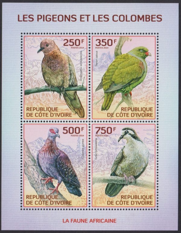 IVORY COAST - 2014 'PIGEONS & DOVES' Miniature Sheet MNH [E1922]