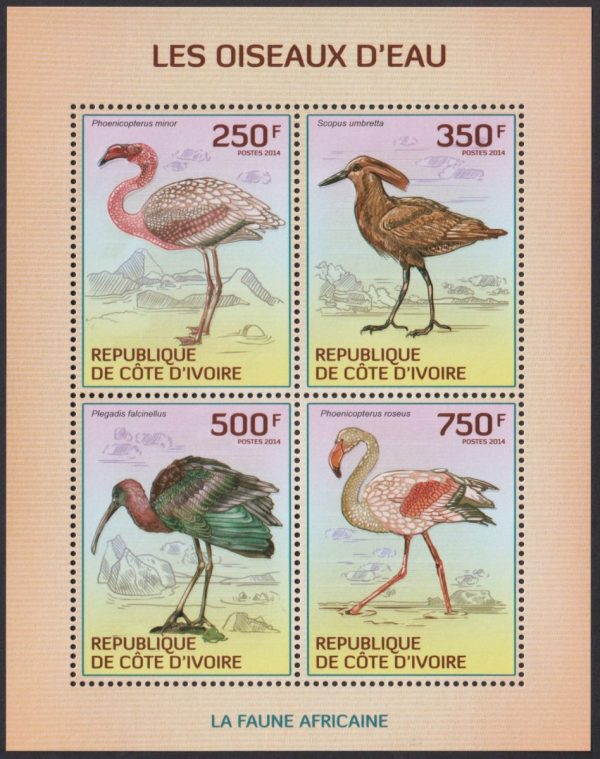 IVORY COAST - 2014 'WATER BIRDS' Miniature Sheet MNH [E7896]