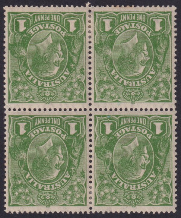 AUSTRALIA - 1926 KGV SM Wmk (INV) 1d GREEN   SG 86w MH Cv £120+ [E2976]