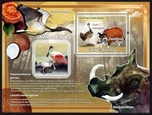 GUINE-BISSAU - 2008 'WILD BOARS AND BIRDS' Miniature Sheet MNH [E3252]