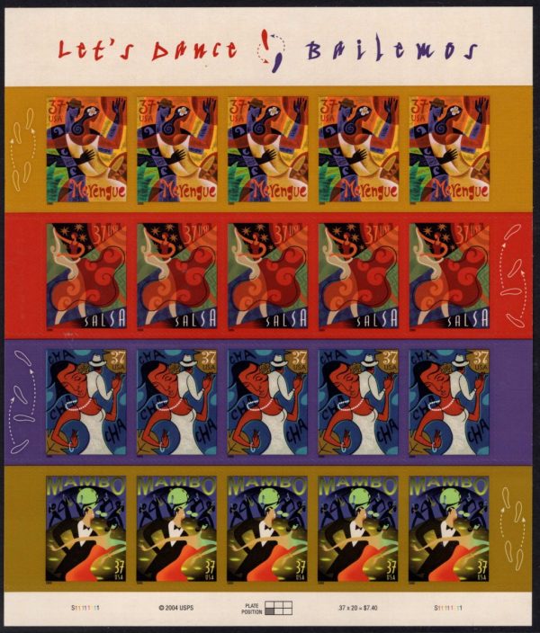 USA - 2005 'LETS DANCE' Self Adhesive Sheet MINT [E3524]