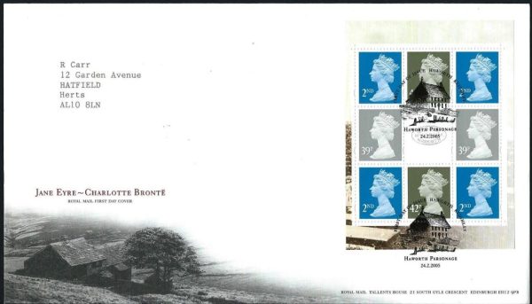 GREAT BRITAIN - 2005 'JANE EYRE - CHARLOTTE BRONTE' Prestige Pane FDC [A5730]