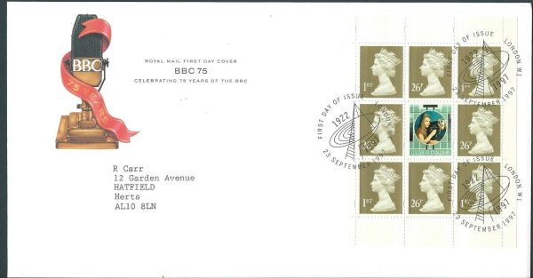 GREAT BRITAIN - 1997 'BBC 75 - 75 YEARS' Prestige Pane FDC [A5748]