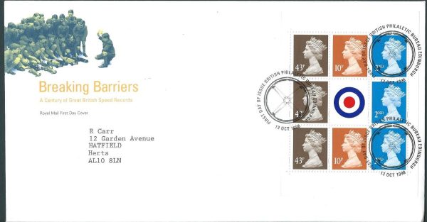 GREAT BRITAIN - 1998 BREAKING BARRIERS Prestige Pane FDC [A5750]