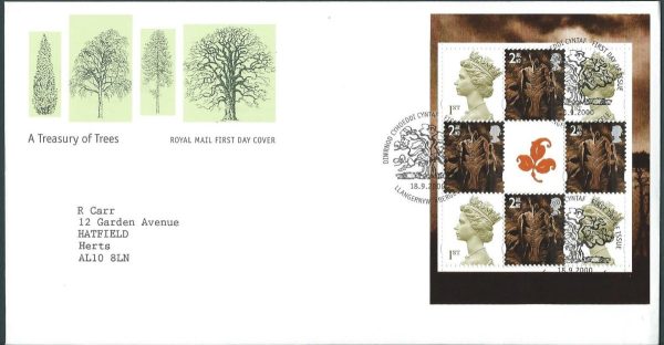 GREAT BRITAIN - 2000 'A TREASURY OF TREES' Prestige Pane FDC [A5753]