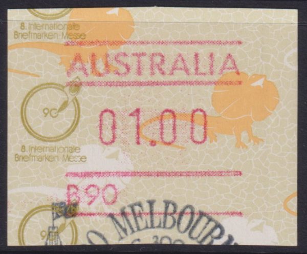 AUSTRALIA - 1990 Lizard FRAMA 1.00 ESSEN Show O/Print BW1435 FU Cv $5 [E3670]