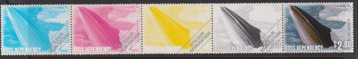 ROSS DEPENDENCY – 2005 ‘ANTARCTIC MINKE WHALE’ Colour Separation Strip ...