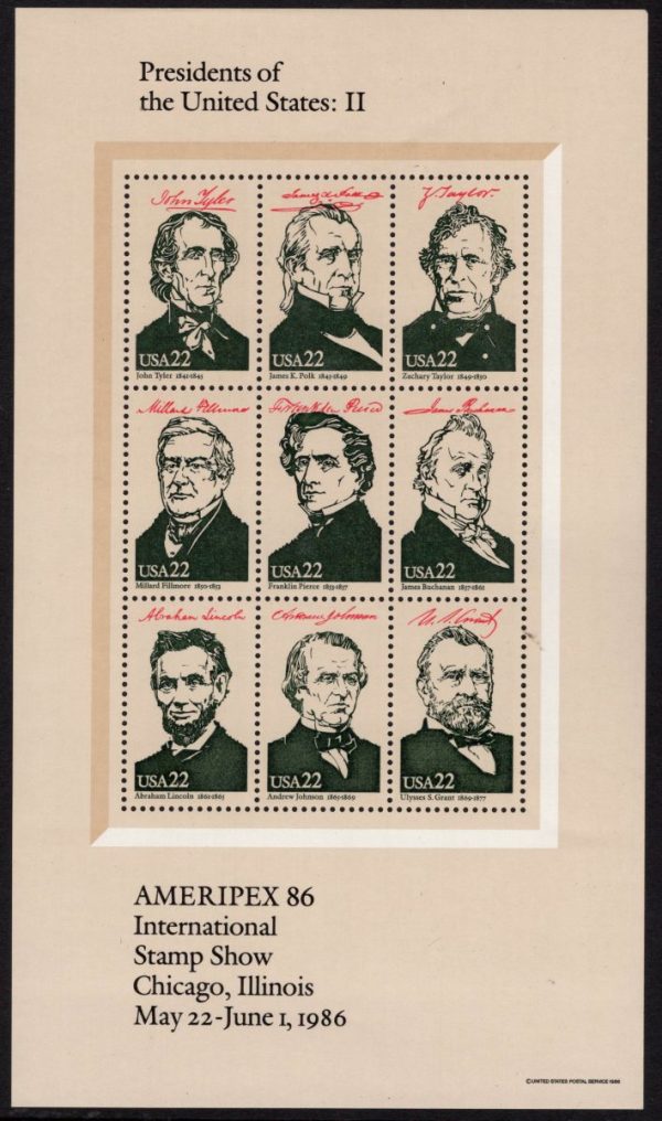 USA - 1986 'US PRESIDENTS' Sheet 2 MNH [E3615]