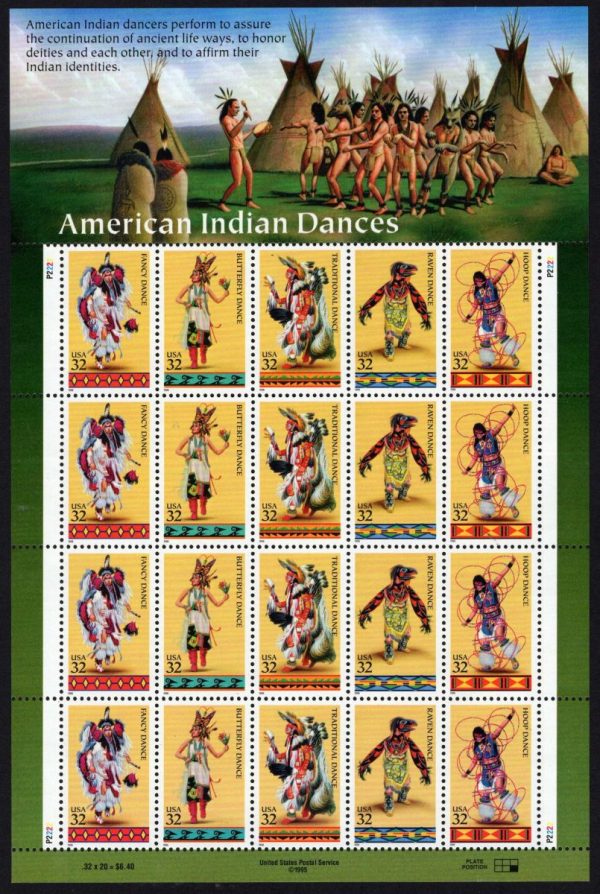 USA - 1996 'TRADITIONAL AMERICAN INDIAN DANCES' Sheet MNH [E3919]